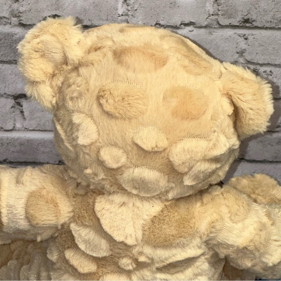 Goffa Waffle Fur Tan Teddy Bear Plush Sitting 10 in Brown Bow Stuffed Animal - Picture 4 of 13